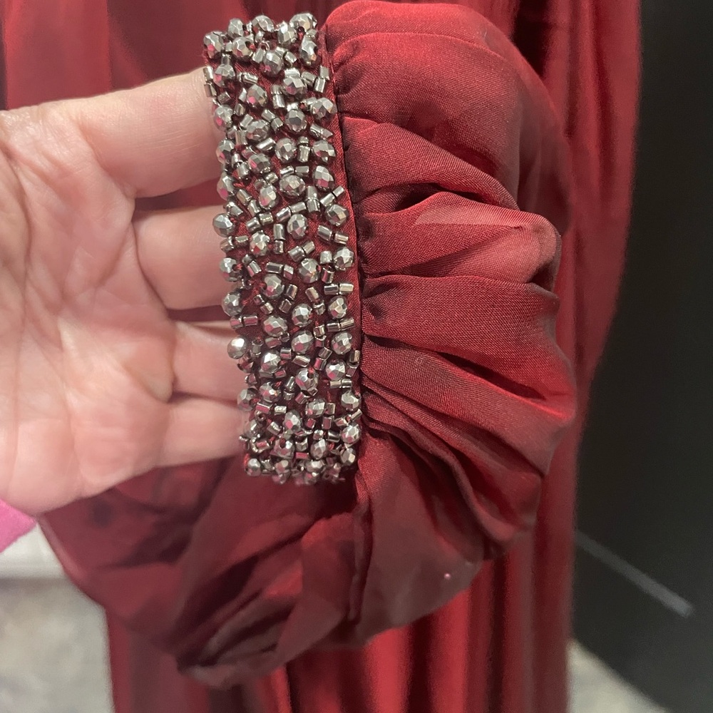Mac Duggal Burgundy Red Maxi Evening Gown - Picture 9 of 10